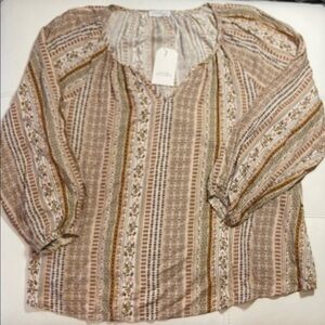 Emily Wonder Women's Bohemian Striped Top NWT